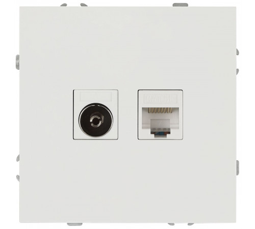 Розетка Эра Galaxy 15-3110-08 комбинированная RJ45+TV IP20 белый матовый Б0070790