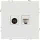 Розетка Эра Galaxy 15-3110-08 комбинированная RJ45+TV IP20 белый матовый Б0070790