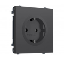 Комплект механизма электрической розетки SIGMA Графит Мягкое касание 50Hz 2P+E с/з 16A-250V QUANT PRO Ambrella Volt MS906010 (SP9060, PR141)