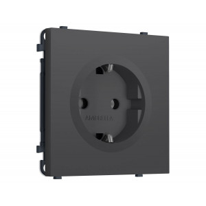 Комплект механизма электрической розетки SIGMA Графит Мягкое касание 50Hz 2P+E с/з 16A-250V QUANT PRO Ambrella Volt MS906010 (SP9060, PR141)