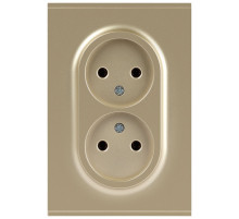 Розетка Эра Arktik 16-2107-04 без заземления двойная 2X2P 16А-250В шампань Б0071684