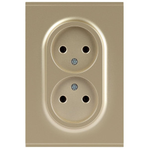 Розетка Эра Arktik 16-2107-04 без заземления двойная 2X2P 16А-250В шампань Б0071684