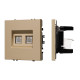 Механизм сдвоенной телефонной розетки Arlight SCT-NOBE-MTL2-SFPL-GD (RJ-11, 4C) (Золотой песок) 054310