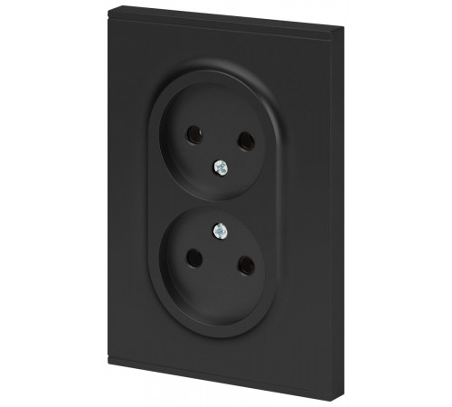 Розетка Эра Arktik 16-2107-05 без заземления двойная 2X2P 16А-250В антрацит Б0071685