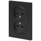 Розетка Эра Arktik 16-2107-05 без заземления двойная 2X2P 16А-250В антрацит Б0071685