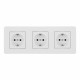 Розетка тройная (трехпостовая) с/з и шторками Arte Milano SET16-3-40-1x3 white