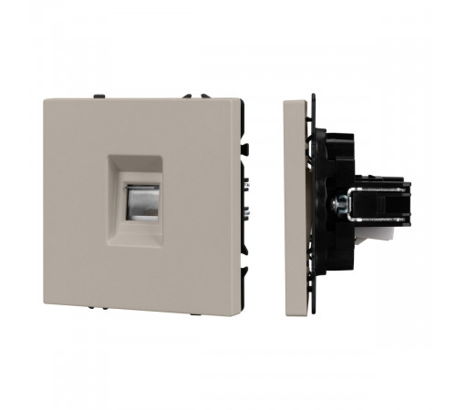 Механизм телефонной розетки Arlight SCT-NOBE-MTL1-SFPL-CA (RJ-11, 4C) (Кашемир) 061892