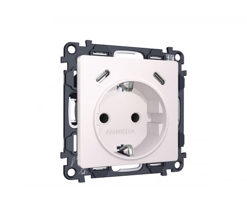 Комплект механизма электрической розетки 2USB С+C 20W Ambrella Volt MA210510 (быстрая зарядка) с/з на винтовых зажимах 16A-250V Alfa Жемчуг Quant Комплект механизма электрической розетки 2USB С+C 20W Ambrella Volt MA210510 (быстрая зарядка) с/з на винтовых зажимах 16A-250V Alfa Жемчуг Quant