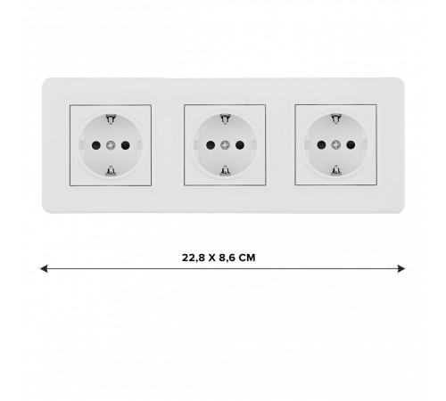 Розетка тройная (трехпостовая) с/з и шторками Arte Milano SET16-3-40-1x3 white Розетка тройная (трехпостовая) с/з и шторками Arte Milano SET16-3-40-1x3 white