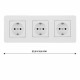 Розетка тройная (трехпостовая) с/з и шторками Arte Milano SET16-3-40-1x3 white