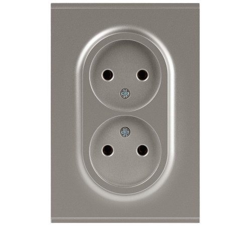 Розетка Эра Arktik 16-2107-07 без заземления двойная 2X2P 16А-250В титан Б0071687