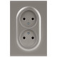 Розетка Эра Arktik 16-2107-07 без заземления двойная 2X2P 16А-250В титан Б0071687