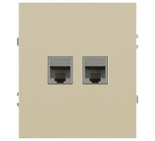 Розетка Эра Arktik 16-3108-04 информационная двойная 2XRJ45 шампань Б0070487