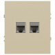 Розетка Эра Arktik 16-3108-04 информационная двойная 2XRJ45 шампань Б0070487