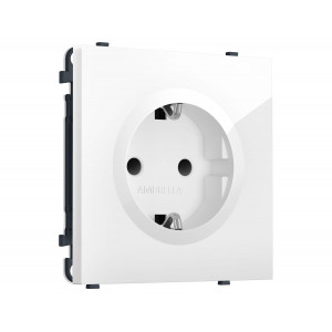 Комплект механизма электрической розетки SIGMA Белый глянец 50Hz 2P+E с/з с/ш 16A-250V QUANT PRO Ambrella Volt MS107010 (SP1070, PR141)
