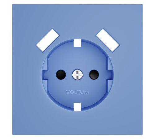 Накладка для розетки с заземлением и защитными шторками, с USB A+A Voltum S70 (деним) VLS000915