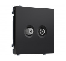 Комплект механизма розетки TV оконечной + SAT SIGMA Черный матовый 5-862MHz 3.5dB/950-2150MHz 3.8dB QUANT PRO Ambrella Volt MS813310 (SP8133, PR217)