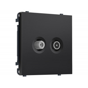 Комплект механизма розетки TV оконечной + SAT SIGMA Черный матовый 5-862MHz 3.5dB/950-2150MHz 3.8dB QUANT PRO Ambrella Volt MS813310 (SP8133, PR217)