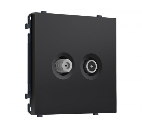 Комплект механизма розетки TV оконечной + SAT SIGMA Черный матовый 5-862MHz 3.5dB/950-2150MHz 3.8dB QUANT PRO Ambrella Volt MS813310 (SP8133, PR217)
