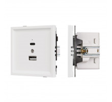 Механизм USB розетки Arlight SCT-TENDO-MUAC-SFPL-WH (5V, 3A, QC3) 054539