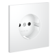 Накладка для розетки с заземлением и защитными шторками Voltum S70 (белый матовый) VLS000702