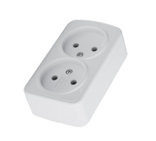 Розетка накладная 2-местная Stekker Basic PST10-502-20 50075