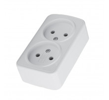 Розетка накладная 2-местная Stekker Basic PST10-502-20 50075