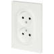 Розетка Эра Arktik 16-2107-08 без заземления двойная 2X2P 16А-250В белый матовый Б0071688