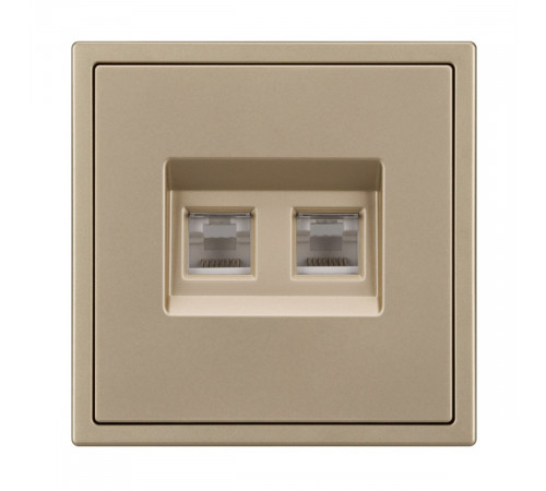 Розетка телефонная двойная софт-тач золотой песок Arlight SCT-MTL2-SFPL-GD (2хRJ-11, 4C) 054310(1)