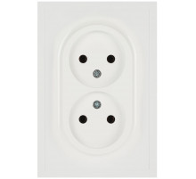 Розетка ЭРА Galaxy 15-2107-01 без заземления двойная 2X2P 16А-250В IP20 белый Б0071697
