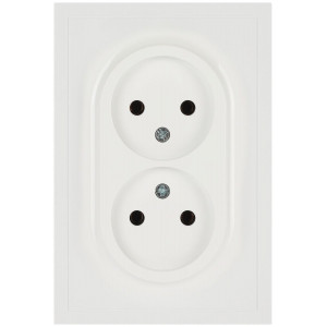 Розетка ЭРА Galaxy 15-2107-01 без заземления двойная 2X2P 16А-250В IP20 белый Б0071697