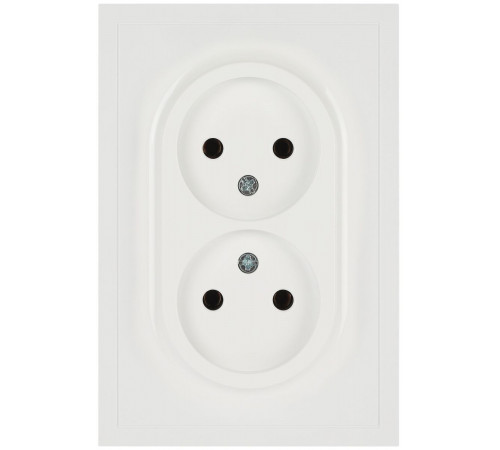 Розетка ЭРА Galaxy 15-2107-01 без заземления двойная 2X2P 16А-250В IP20 белый Б0071697