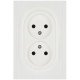 Розетка ЭРА Galaxy 15-2107-01 без заземления двойная 2X2P 16А-250В IP20 белый Б0071697
