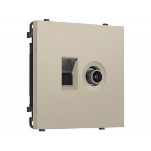 Комплект механизма розетки компьютерной + TV оконечной SIGMA Кашемир RJ-45 Ambrella Volt MS352510 (SP3525, PR195)