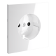 Накладка для розетки с заземлением и защитными шторками Voltum S70 (белый глянцевый) VLS000701