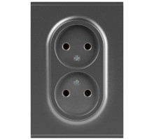Розетка Эра Arktik 16-2107-06 без заземления двойная 2X2P 16А-250В графит Б0071686