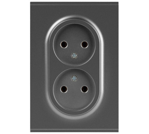 Розетка Эра Arktik 16-2107-06 без заземления двойная 2X2P 16А-250В графит Б0071686
