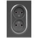 Розетка Эра Arktik 16-2107-06 без заземления двойная 2X2P 16А-250В графит Б0071686