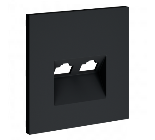 Накладка для розетки компьютерной двойной RJ45+RJ45 кат.6 Voltum S70 (графит) VLS001407