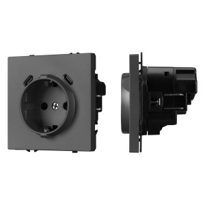 Механизм розетки с USB зарядкой Arlight SCT-NOBE-MUCC-SFPL-GR (230V, 16A) 061816
