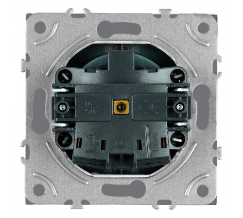 Розетка 1-местная с з/ш с/з (механизм) СЗК Stekker Эмили 250В 16А RST16-5110-10ZK платиново-серый soft touch 50243