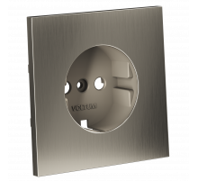 Накладка для розетки с заземлением Voltum S70 Metal (никель) VLSM000611