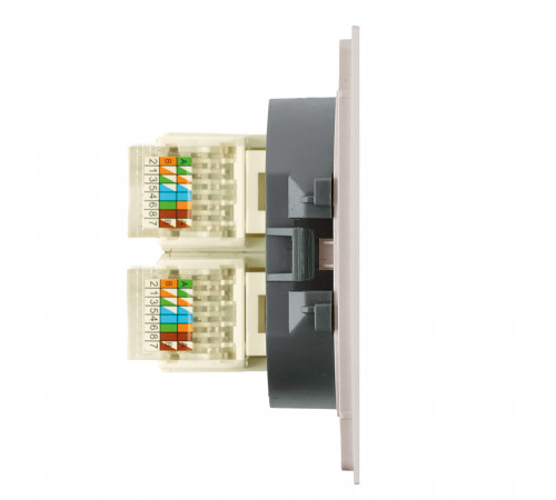 Розетка компьютерная 2-местная RJ-45 (механизм) Stekker Мия RST00-3111-08 50481