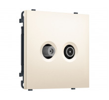 Комплект механизма розетки TV оконечной + SAT SIGMA Жемчужно-кремовый 5-862MHz 3.5dB/950-2150MHz 3.8dB QUANT PRO Ambrella Volt MS253310 (SP2533, PR217)