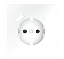 Накладка для розетки с заземлением и защитными шторками, с USB A+C Voltum S70 (белый матовый) VLS001002