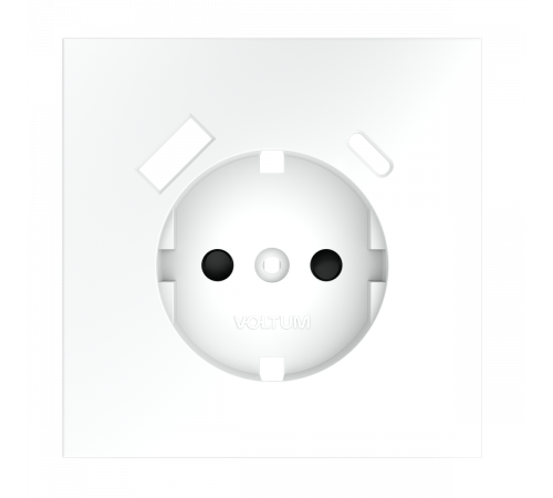 Накладка для розетки с заземлением и защитными шторками, с USB A+C Voltum S70 (белый матовый) VLS001002