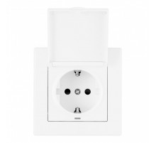 Комплект розетки с/з и шторками, защитной крышкой и рамкой Arte Milano SET06-1-41-1 white