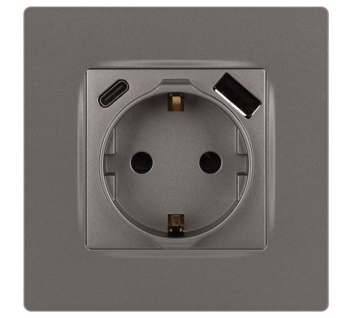 Розетка со шторками с USB type-A+C Эра 12-4108-16 Б0067762