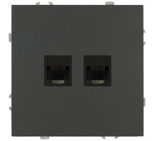 Розетка Эра Galaxy 15-3108-06 информационная двойная 2XRJ45 IP20 графит Б0070766