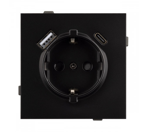 Механизм розетки с USB зарядкой Arlight SCT-TENDO-MUAC-PL-BK (230V, 16A) 054087
